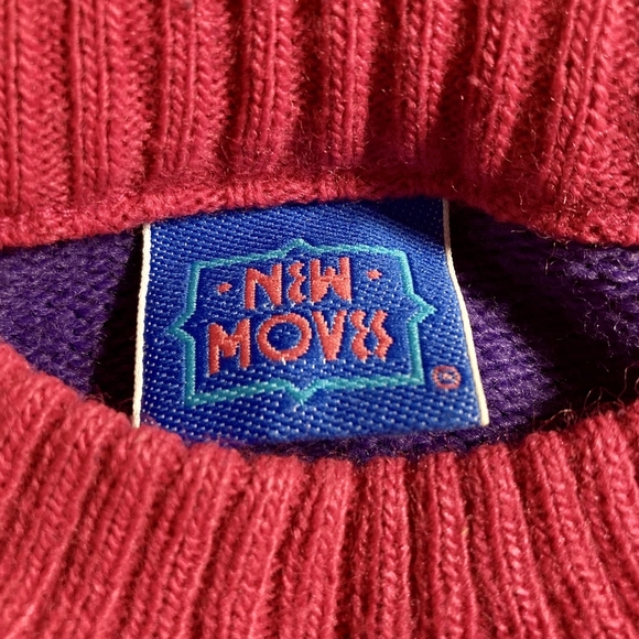 Vintage New Moves Made In USA Girl's Size 5/6 Floral Alphabet Fairisle Sweater - Picture 4 of 5